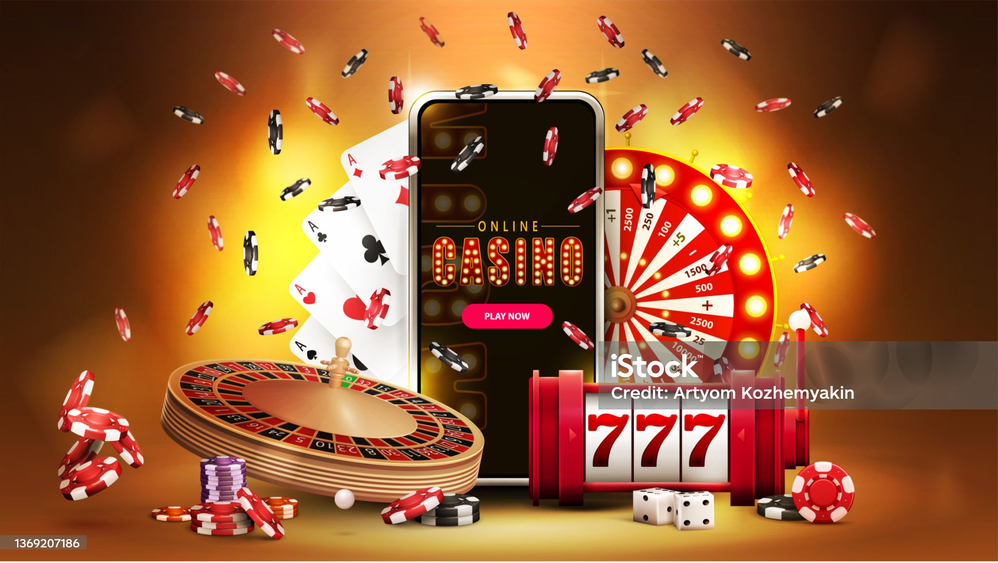 online casino banner with smartphone casino slot machine roulette playing cards poker chips - Play88 Casino Malaysia: The Best Place For Online Gaming